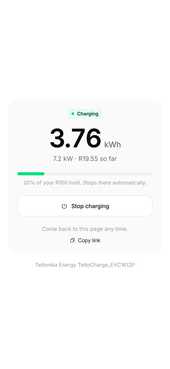 Live energy and cost during a charge